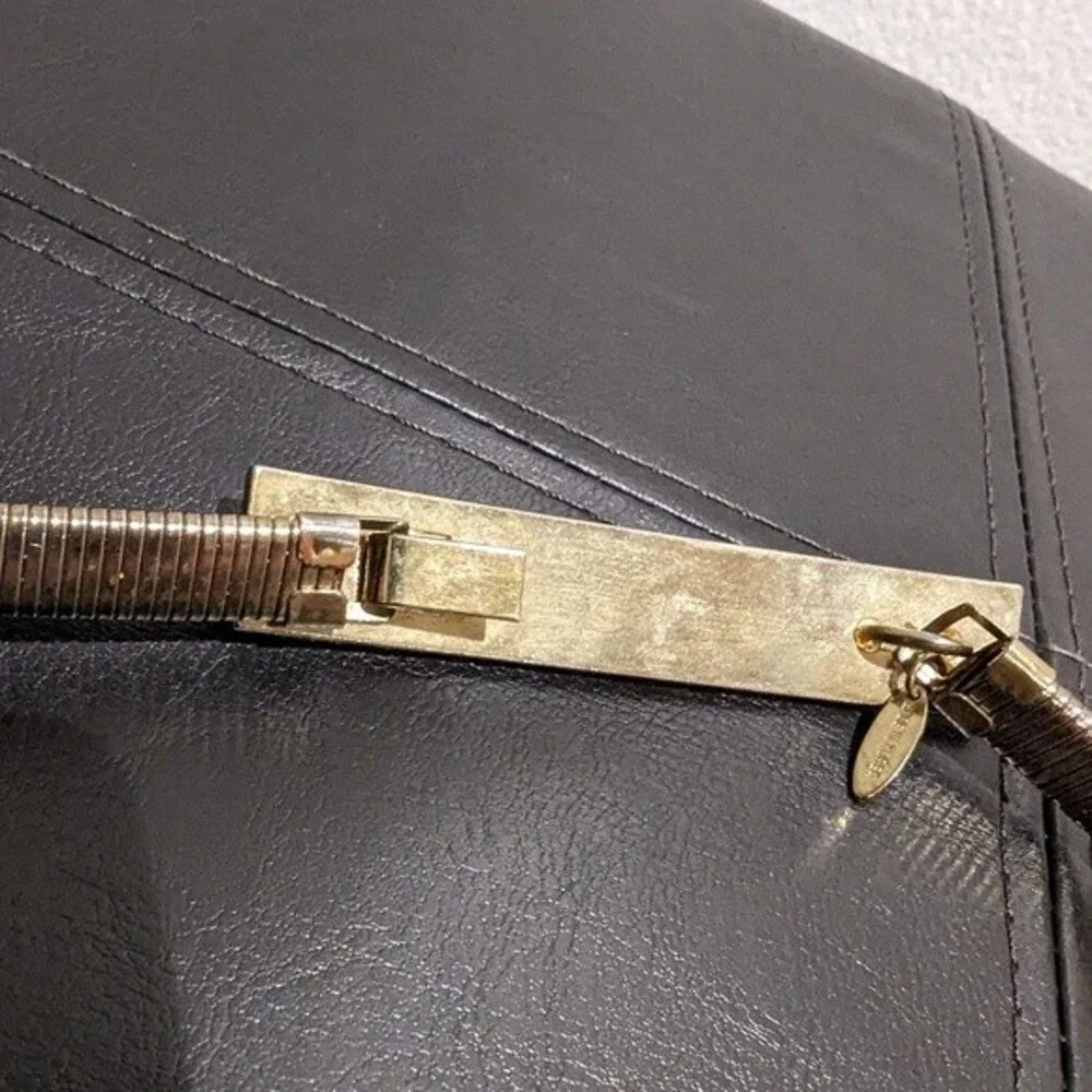 New York & Co Vintage Belt Gold Tone Thin Metal Rope Stretchy Snake Belt